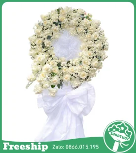 Vòng Hoa Mix Trắng Sang – Trang Trọng - Mã: DHT-050 - Giá: 900.000đ