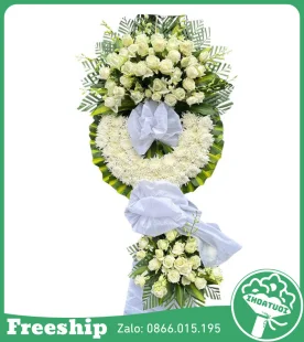 Kệ Hoa Hồng Trắng Cúc Trắng – Chia Buồn - Mã: DHT-059 - Giá: 0đ
