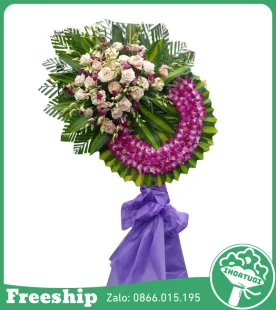 Hoa Chia Buồn Giá Rẻ – Tím Hồng - Mã: DHT-062 - Giá: 850.000đ