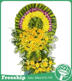 Vòng Hoa Chia Buồn Đơn Giản – Lịch Sự - Mã: DHT-065 - Giá: 1.300.000đ