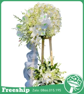 Vòng Hoa Đám Tang Sang Trọng Mix Môn - Mã: DHT-088 - Giá: 1.800.000đ