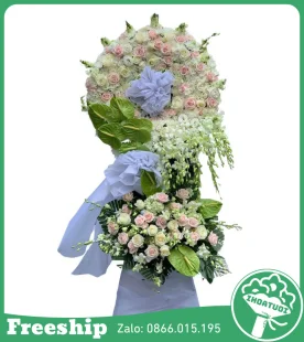 Hoa Viếng Cao Cấp – Kệ Đứng Sang Trọng - Mã: DHT-096 - Giá: 1.800.000đ