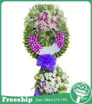 Vòng Hoa Đám Tang Lan Tím 2 Tầng