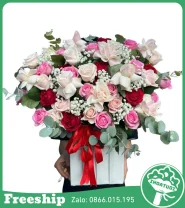 Giỏ Hoa Hồng Mix Tổng Hợp