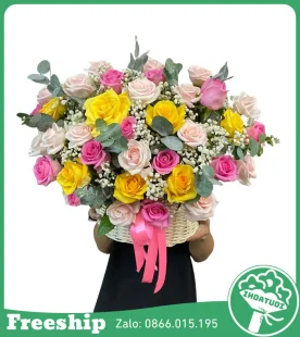 Giỏ Hoa Dễ Thương Chúc Mừng - Mã: DHT-151 - Giá: 500.000đ