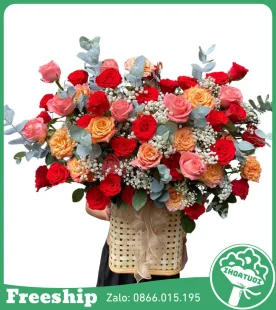 Giỏ Hoa Chúc Mừng An Nhiên &amp; Thịnh Vượng - Mã: DHT-157 - Giá: 700.000đ