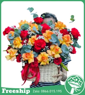 Giỏ Hoa Chúc Mừng Hân Hoan Ngập Tràn - Mã: DHT-161 - Giá: 500.000đ