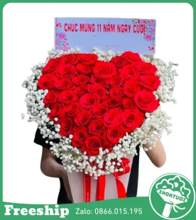 Giỏ Hoa Trái Tim Mừng Kỉ Niệm - Mã: DHT-171 - Giá: 700.000đ